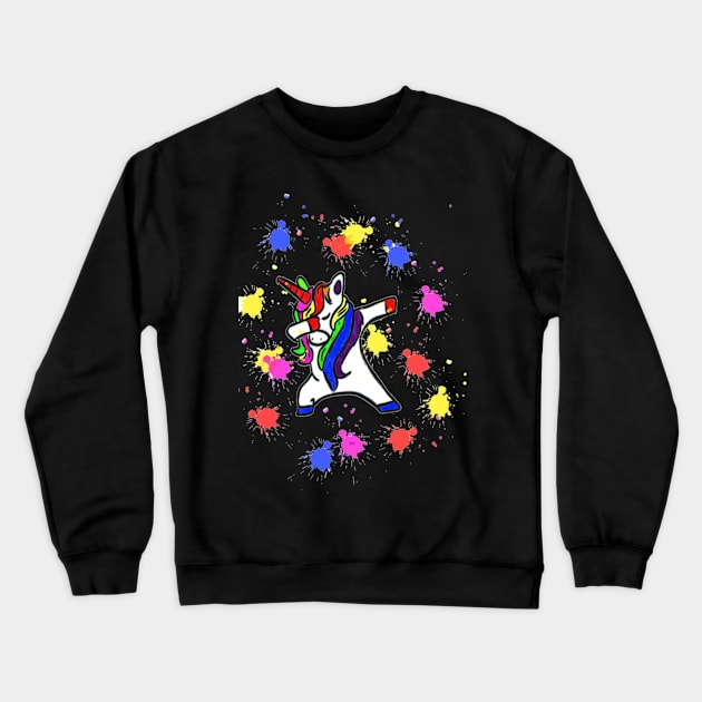 Dabbing unicorn gift shirt Crewneck Sweatshirt by FouadBelbachir46